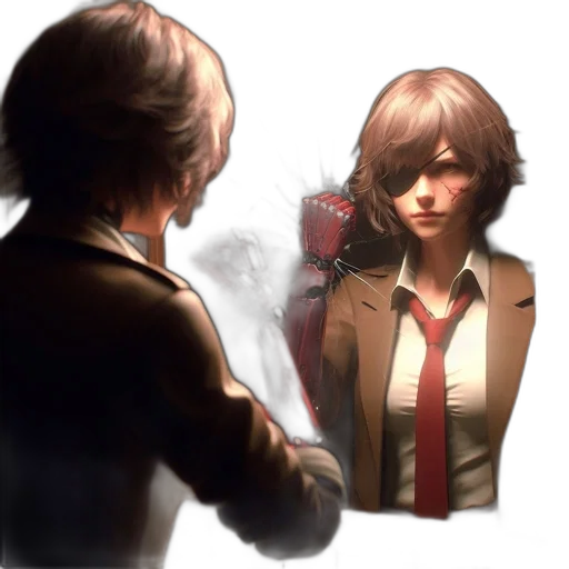 jacket, staff, face, weapon transparent PNG cut-out