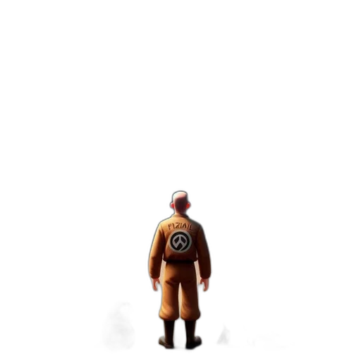jacket, robot, staff, creature transparent PNG cut-out