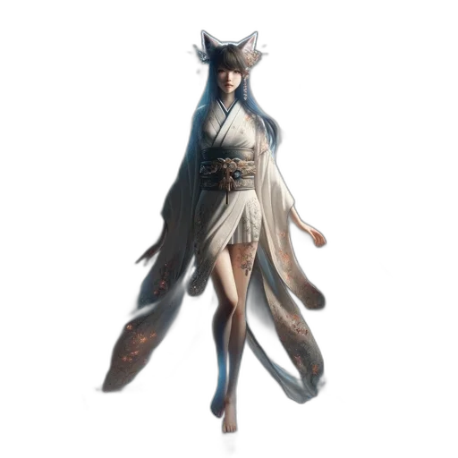 dress, dragon, creature, staff transparent PNG cut-out