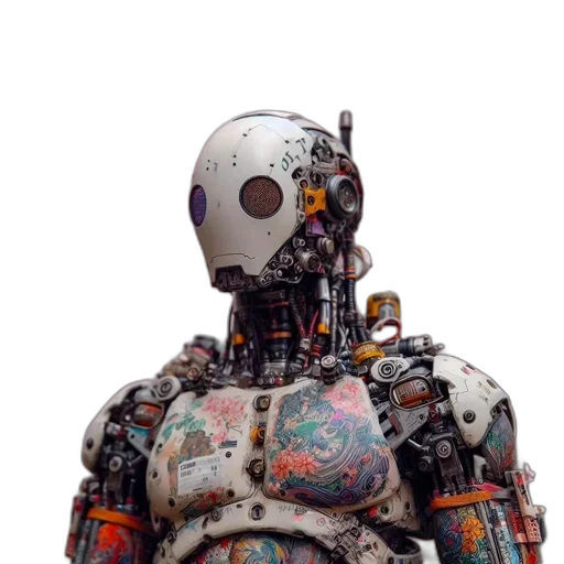 robot, jacket, face, animal transparent PNG cut-out