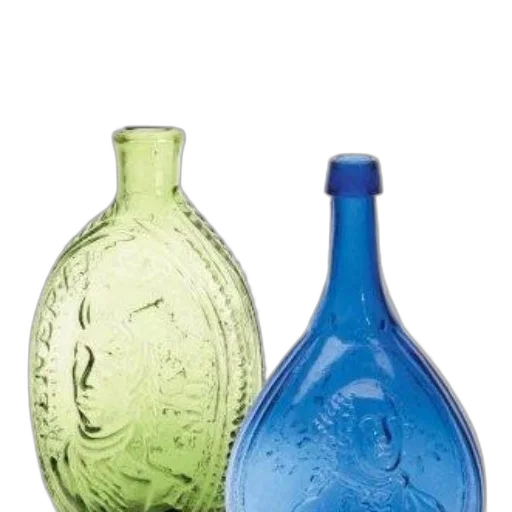 bottle, photorealistic, 3d render, blue transparent PNG cut-out