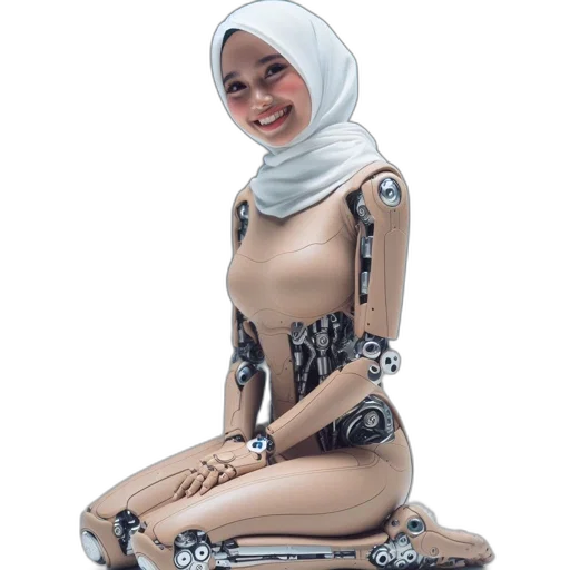 robot, dress, 3d render, cyberpunk transparent PNG cut-out