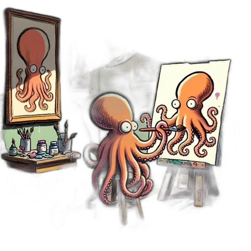 creature, concept art, watercolor, pixel art transparent PNG cut-out