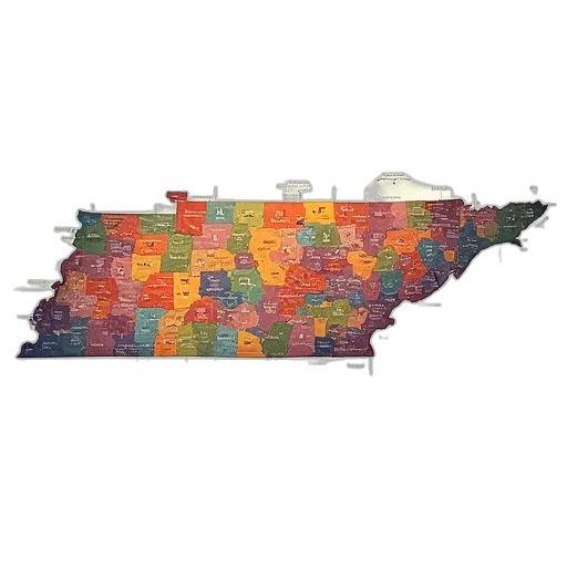 map, tennessee, counties transparent PNG cut-out