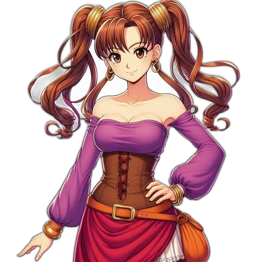 dress, staff, anime, fantasy art transparent PNG cut-out