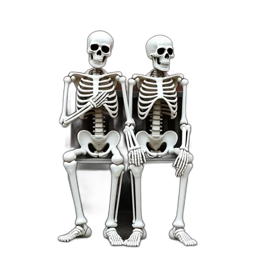 furniture, two, skeleton, figures transparent PNG cut-out