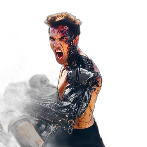 concept art, cyberpunk, comic book art, photorealistic transparent PNG cut-out