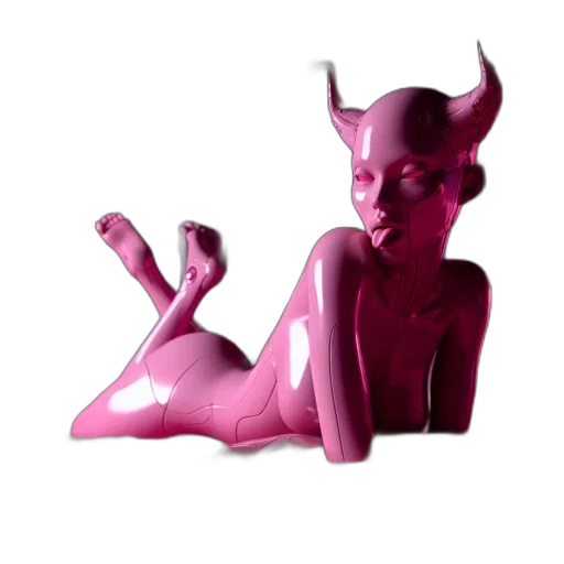 creature, mask, 3d render, vaporwave transparent PNG cut-out