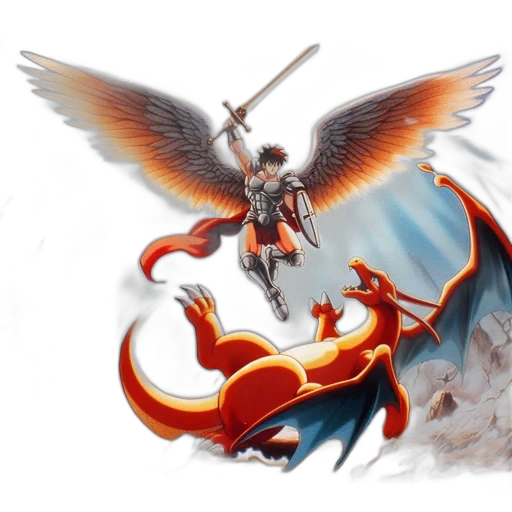 dragon, sword, fantasy art, concept art transparent PNG cut-out