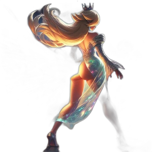 dress, hair, robot, staff transparent PNG cut-out