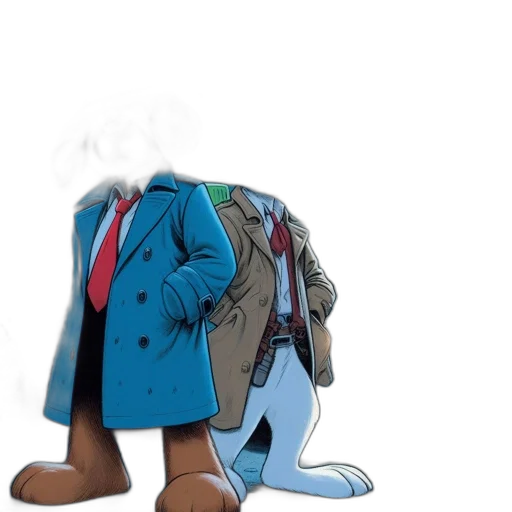jacket, staff, mask, robot transparent PNG cut-out