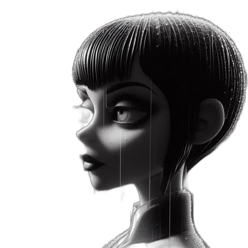 robot, face, mask, hair transparent PNG cut-out
