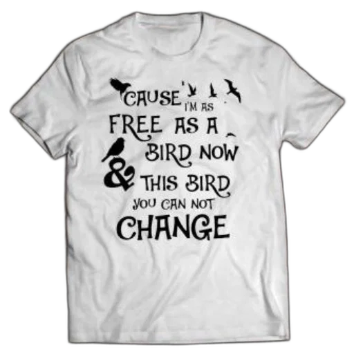 white, t-shirt, black, text transparent PNG cut-out