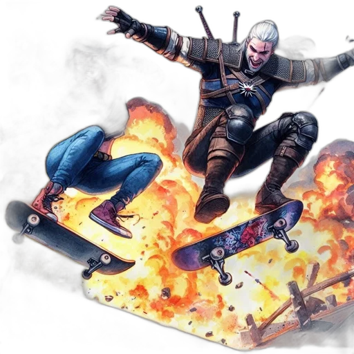 concept art, comic book art, fantasy art, fire transparent PNG cut-out