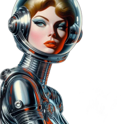 robot, comic book art, concept art, photorealistic transparent PNG cut-out