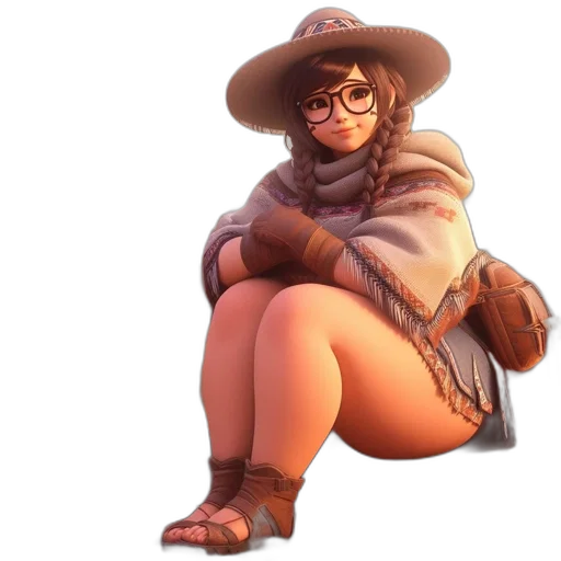 hat, dress, jacket, staff transparent PNG cut-out