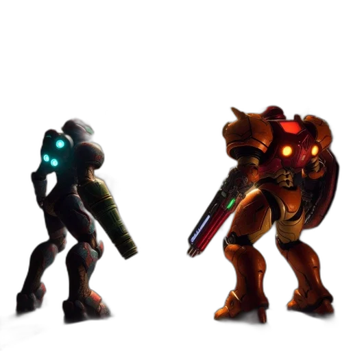robot, concept art, 3d render, pixel art transparent PNG cut-out