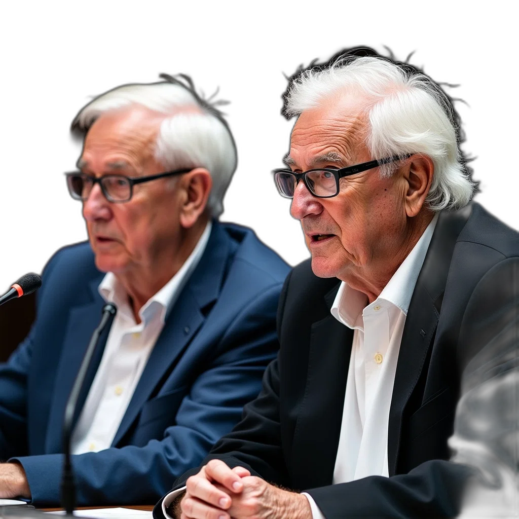 two, elderly, men, white transparent PNG cut-out