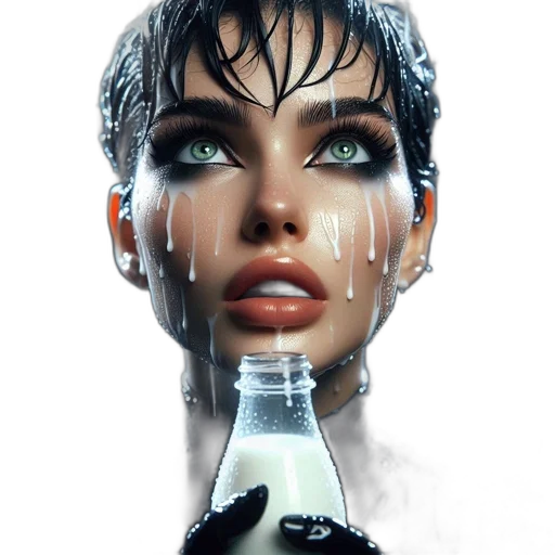 bottle, face, umbrella, photorealistic transparent PNG cut-out