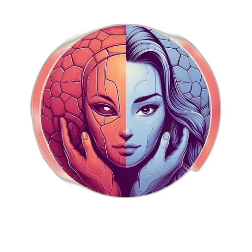 mask, comic book art, fantasy art, cartoon transparent PNG cut-out