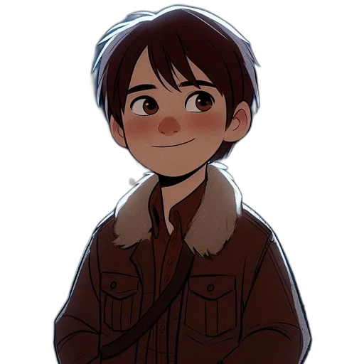 jacket, creature, face, staff transparent PNG cut-out