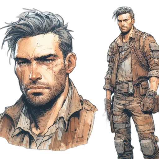 jacket, concept art, comic book art, fantasy art transparent PNG cut-out