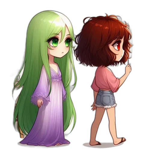 dress, hair, pixel art, anime transparent PNG cut-out