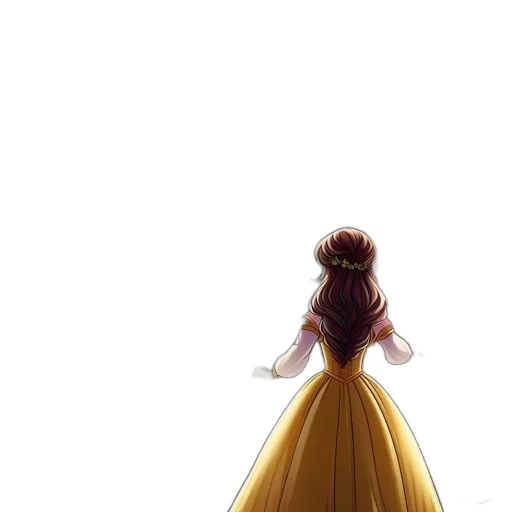 dress, crown, hair, staff transparent PNG cut-out