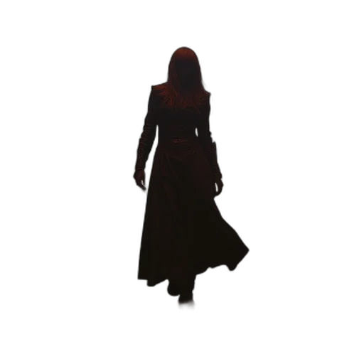 dress, jacket, staff, creature transparent PNG cut-out