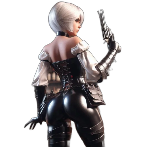 weapon, robot, jacket, staff transparent PNG cut-out