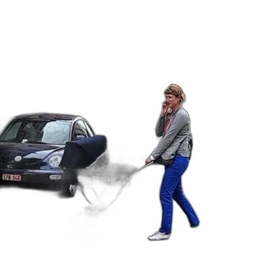 car, hair, weapon, staff transparent PNG cut-out