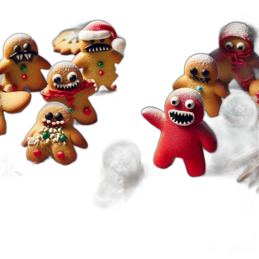 concept art, 3d render, gingerbread, cookies transparent PNG cut-out
