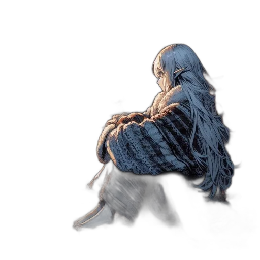 hair, dress, creature, jacket transparent PNG cut-out