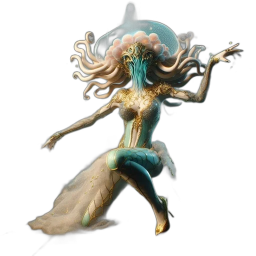 creature, hair, staff, mask transparent PNG cut-out
