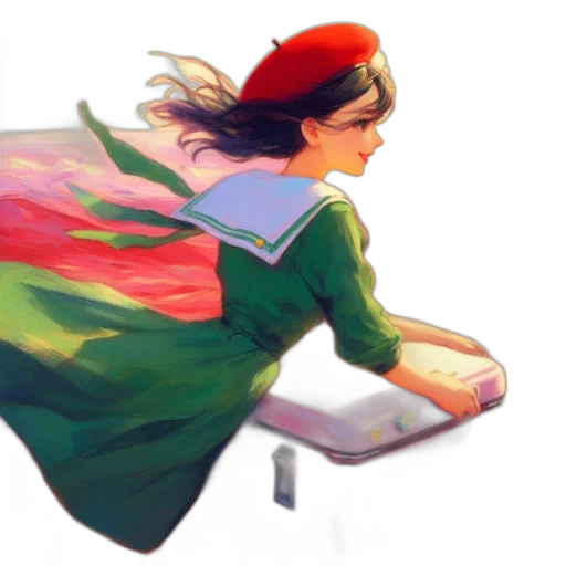 dress, concept art, comic book art, watercolor transparent PNG cut-out