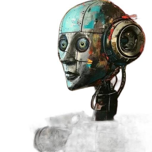 robot, mask, face, concept art transparent PNG cut-out