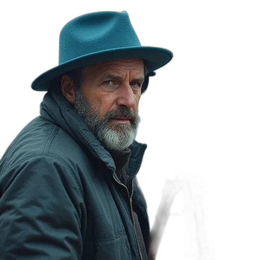 hat, jacket, image, man transparent PNG cut-out