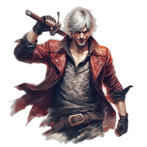 jacket, weapon, concept art, fantasy art transparent PNG cut-out