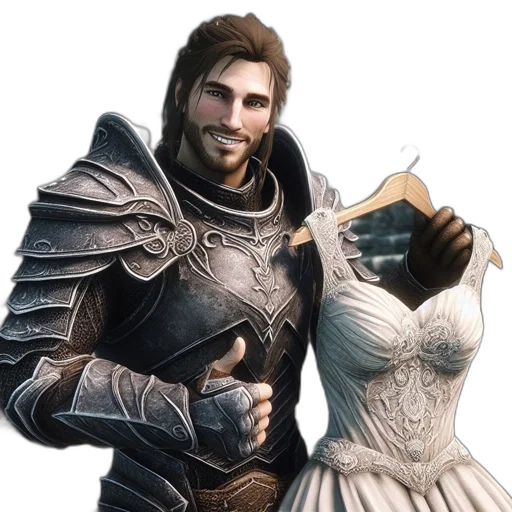 dress, sword, weapon, crown transparent PNG cut-out