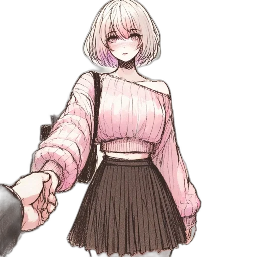 dress, jacket, staff, flower transparent PNG cut-out