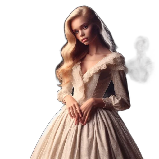 dress, photorealistic, fantasy art, oil painting transparent PNG cut-out