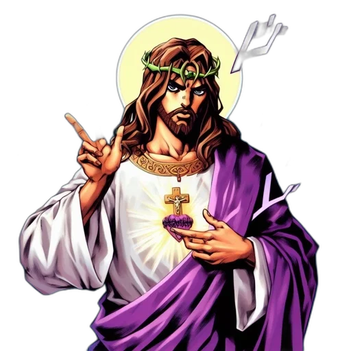 vaporwave, depiction, jesus, christ transparent PNG cut-out
