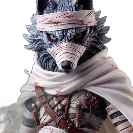 mask, creature, concept art, 3d render transparent PNG cut-out
