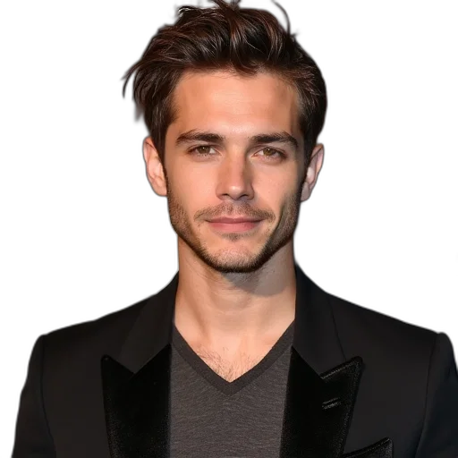 jacket, staff, face, hair transparent PNG cut-out