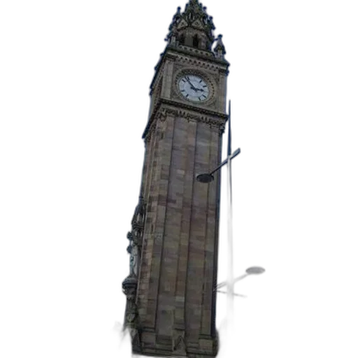 building, staff, umbrella, 3d render transparent PNG cut-out