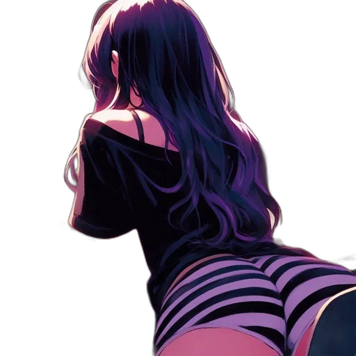 dress, hair, anime, vaporwave transparent PNG cut-out