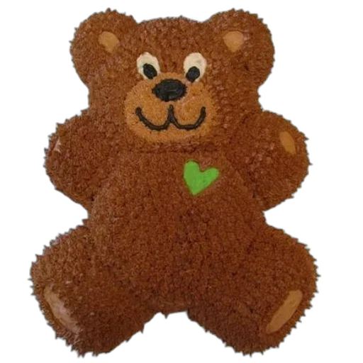 brown, bear, cake, green transparent PNG cut-out