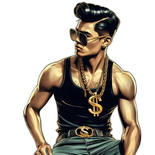 comic book art, cartoon, concept art, cyberpunk transparent PNG cut-out