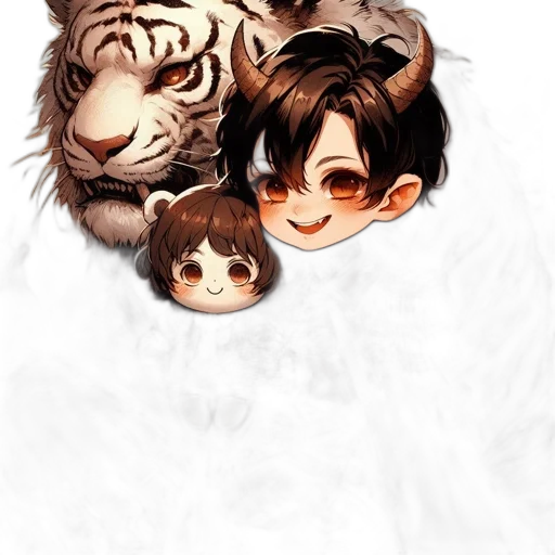 animal, anime, concept art, watercolor transparent PNG cut-out