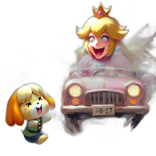 crown, car, concept art, watercolor transparent PNG cut-out